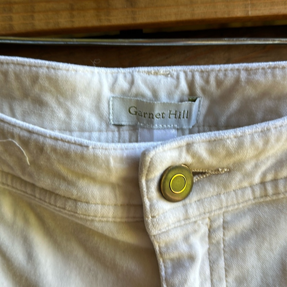 Garnet hill size 6 velvet pants off white